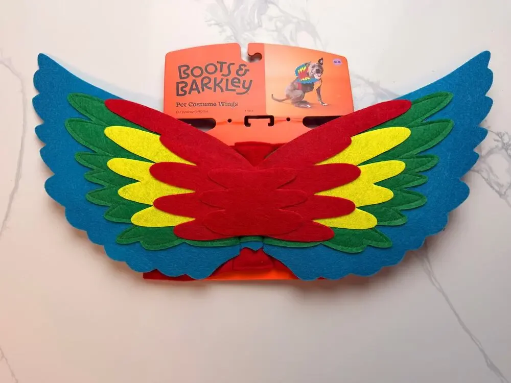 Boots & Barkley Parrot Pet Costume Wings S/M Dog Halloween NWT Colorful